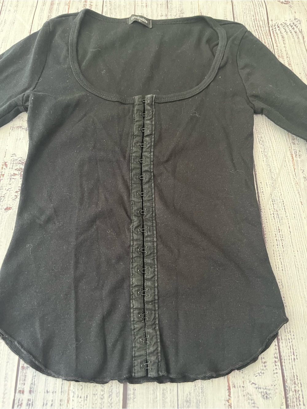 90s Y2K Whimsigoth Corset Style Bell Sleeve Long Sleeve Shirt Witchy Fairy S - Picture 2 of 8